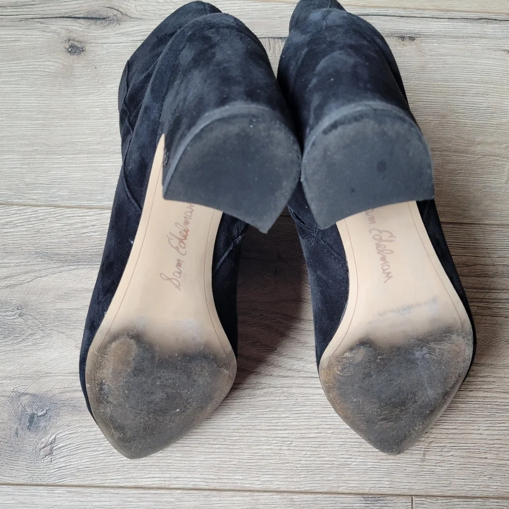 Sam Edelman Hilty, Black Suede Booties, Size 9.5 - Picture 6 of 16